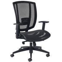 Fauteuil AVRO dos et assise résille Noir avec accoudoirs réglables - Image principale