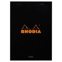 Bloc agrafé noir feuilles unies blanches - Rhodia - Image principale