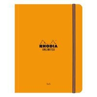 Carnet souple élastique orange A5+ 16x21 cm 5x5 avec cadre - Image principale