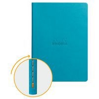Cahier rhodiarama piqûre textile turquoise A5 64 pages dot - Image principale