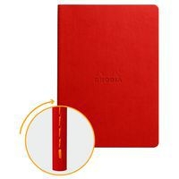 Cahier rhodiarama piqûre textile framboise A5 64 pages ligné - Image principale