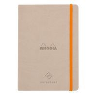 Carnet perpétuel beige A5 coins microperforés + élastique - Image principale