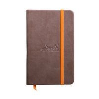 Rhodiarama carnet rigide 9x14cm chocolat ligné + élastique - Image principale