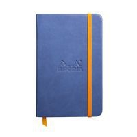 Rhodiarama carnet rigide 9x14 cm saphir ligné avec élastique - Image principale