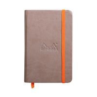 Rhodiarama carnet rigide 9x14 cm taupe ligné avec élastique - Image principale