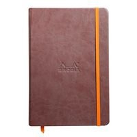 Rhodiarama carnet rigide A5 chocolat ligné avec élastique - Image principale