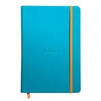 Rhodiarama carnet rigide A5 turquoise ligné avec élastique - Image principale