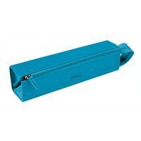 Trousse plumier turquoise simili cuir italien 23x5x5 cm - Image principale