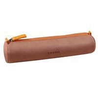 Trousse ronde bois de rose simili cuir italien 5x21,5 cm - Image principale