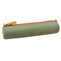 Trousse ronde céladon simili cuir italien 5x21,5 cm - Image principale