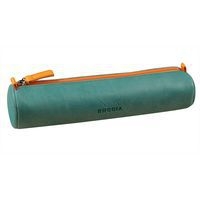 Trousse ronde couleur eau simili cuir italien 5x21,5 cm - Image principale