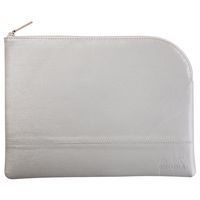 Pochette zippée en simili cuir italien taille L argent - Image principale