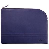 Pochette zippée en simili cuir italien taille L bleu nuit - Image principale