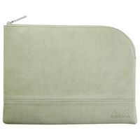 Pochette zippée en simili cuir italien taille L céladon - Image principale