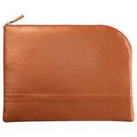 Pochette zippée en simili cuir italien taille L cuivre - Image principale