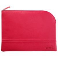 Pochette zippée en simili cuir italien taille L framboise - Image principale