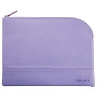 Pochette zippée en simili cuir italien taille L iris - Image principale
