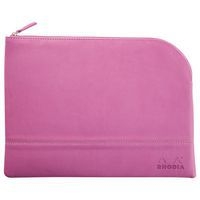 Pochette zippée en simili cuir italien taille L lilas - Image principale