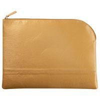 Pochette zippée en simili cuir italien taille L or - Image principale