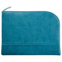 Pochette zippée en simili cuir italien taille L paon - Image principale