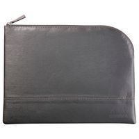 Pochette zippée en simili cuir italien taille L titane - Image principale
