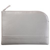 Pochette zippée en simili cuir italien taille M argent - Image principale
