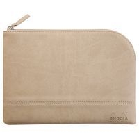 Pochette zippée en simili cuir italien taille M beige - Image principale