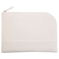 Pochette zippée en simili cuir italien taille M blanc - Image principale
