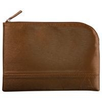 Pochette zippée en simili cuir italien taille M bronze - Image principale