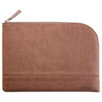 Pochette zippée en simili cuir italien taille M chocolat - Image principale