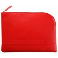 Pochette zippée en simili cuir italien taille M coquelicot - Image principale