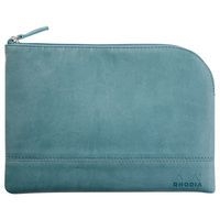 Pochette zippée en simili cuir italien taille M couleur eau - Image principale