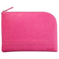 Pochette zippée en simili cuir italien taille M fuchsia - Image principale