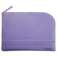 Pochette zippée en simili cuir italien taille M iris - Image principale