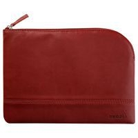 Pochette zippée en simili cuir italien taille M lie de vin - Image principale