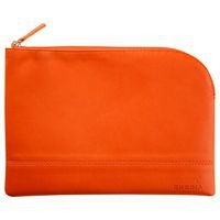 Pochette zippée en simili cuir italien taille M tangerine - Image principale