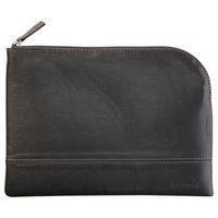 Pochette zippée en simili cuir italien taille M titane - Image principale