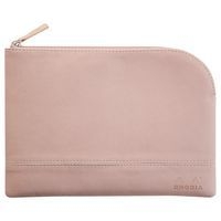 Pochette zippée simili cuir italien taille M touche de rose - Image principale