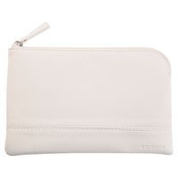 Pochette zippée en simili cuir italien taille S blanc - Image principale