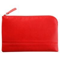 Pochette zippée en simili cuir italien taille S coquelicot - Image principale
