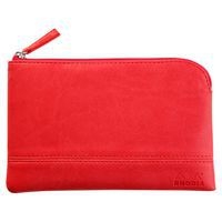 Pochette zippée en simili cuir italien taille S corail - Image principale