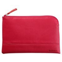 Pochette zippée en simili cuir italien taille S framboise - Image principale