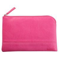 Pochette zippée en simili cuir italien taille S fuchsia - Image principale