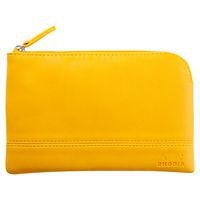 Pochette zippée en simili cuir italien taille S jonquille - Image principale