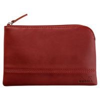 Pochette zippée en simili cuir italien taille S lie de vin - Image principale