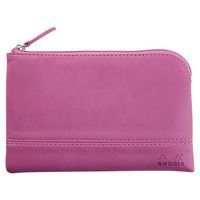 Pochette zippée en simili cuir italien taille S lilas - Image principale