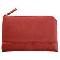 Pochette zippée en simili cuir italien taille S nacarat - Image principale