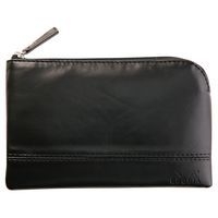 Pochette zippée en simili cuir italien taille S noir - Image principale