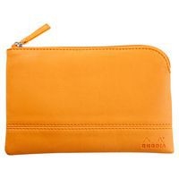 Pochette zippée en simili cuir italien taille S orange - Image principale