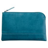 Pochette zippée en simili cuir italien taille S paon - Image principale